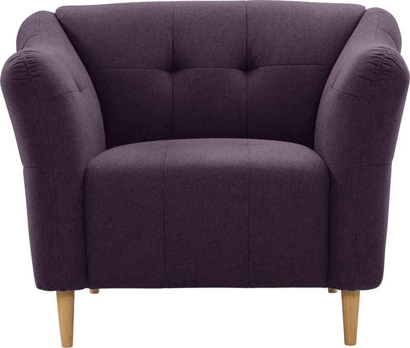 exxpo - sofa fashion Sessel Soraya, mit Holzfüßen, frei im Raum stellbar