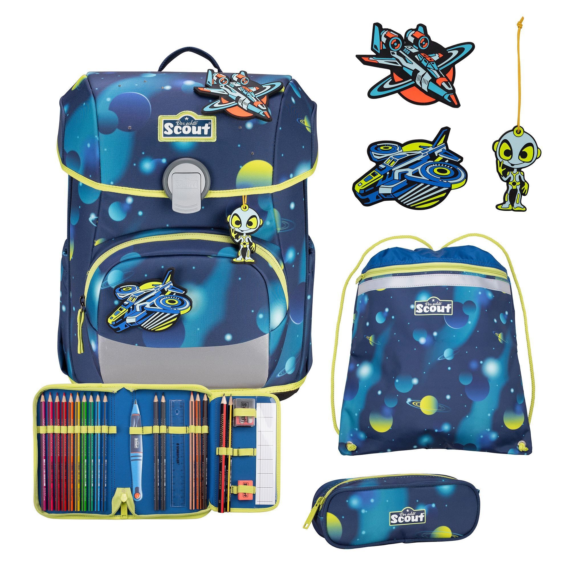 Scout Schulranzen Neo LED (8-tlg), Polyester