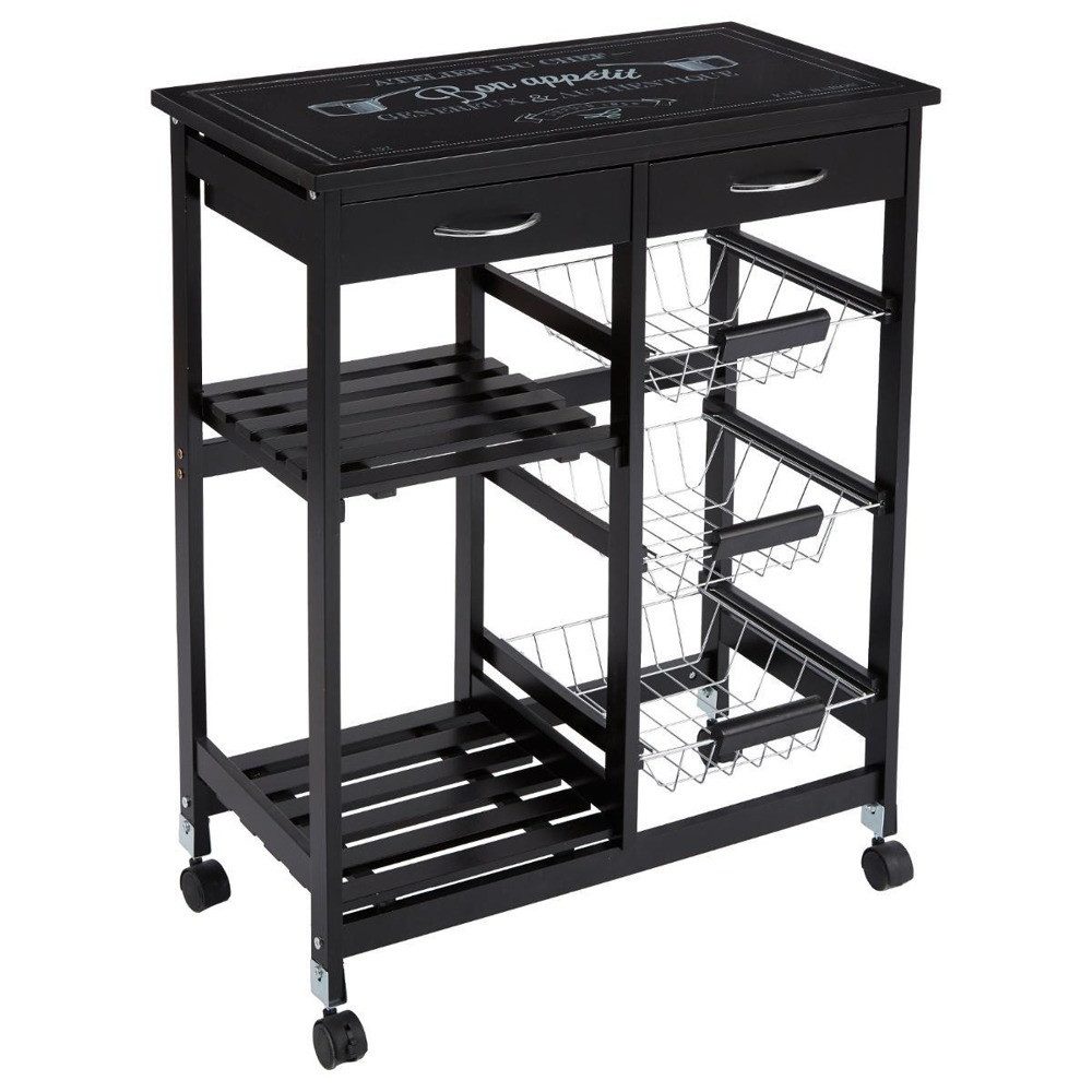 Atmosphera Créateur d'intérieur Küchenwagen Küchenwagen, multifunktionale mobile Bar auf Rädern, 67 x 35 x 81 cm