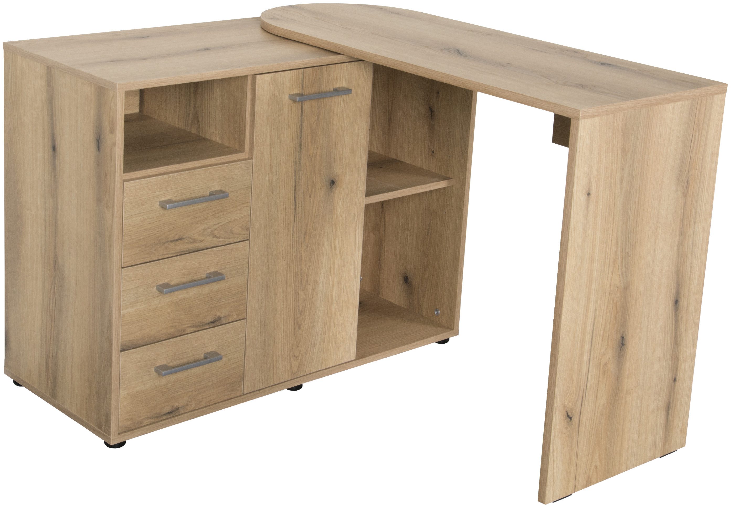 VOGL Möbelfabrik Schreibtisch 1246 mit schwenkbarer Tischplatte, platzsparend, Breite 98-149 cm, Made in Germany