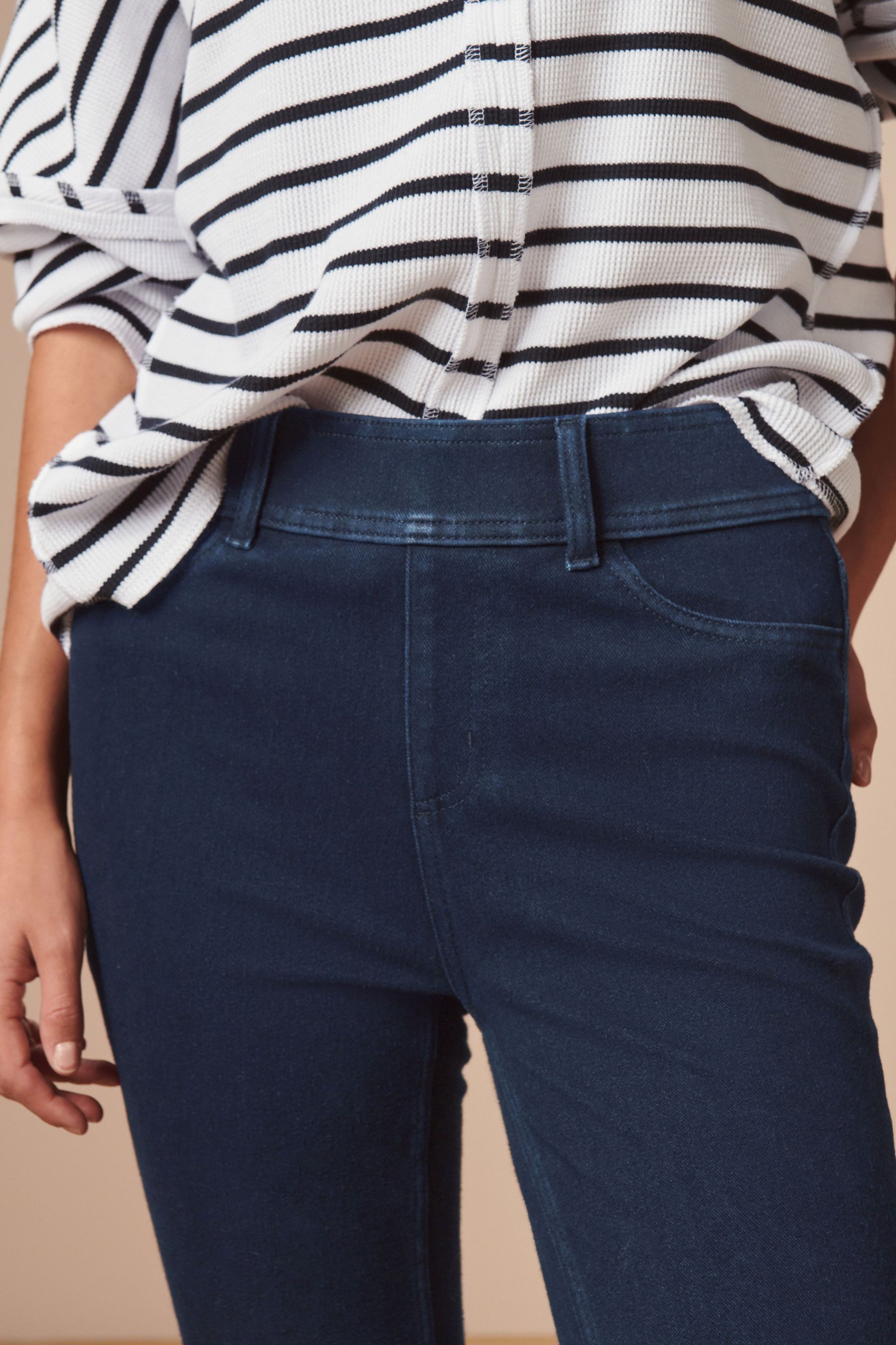 Next Jeansleggings Denim-Leggings aus Jersey, Petite-Größe (1-tlg)