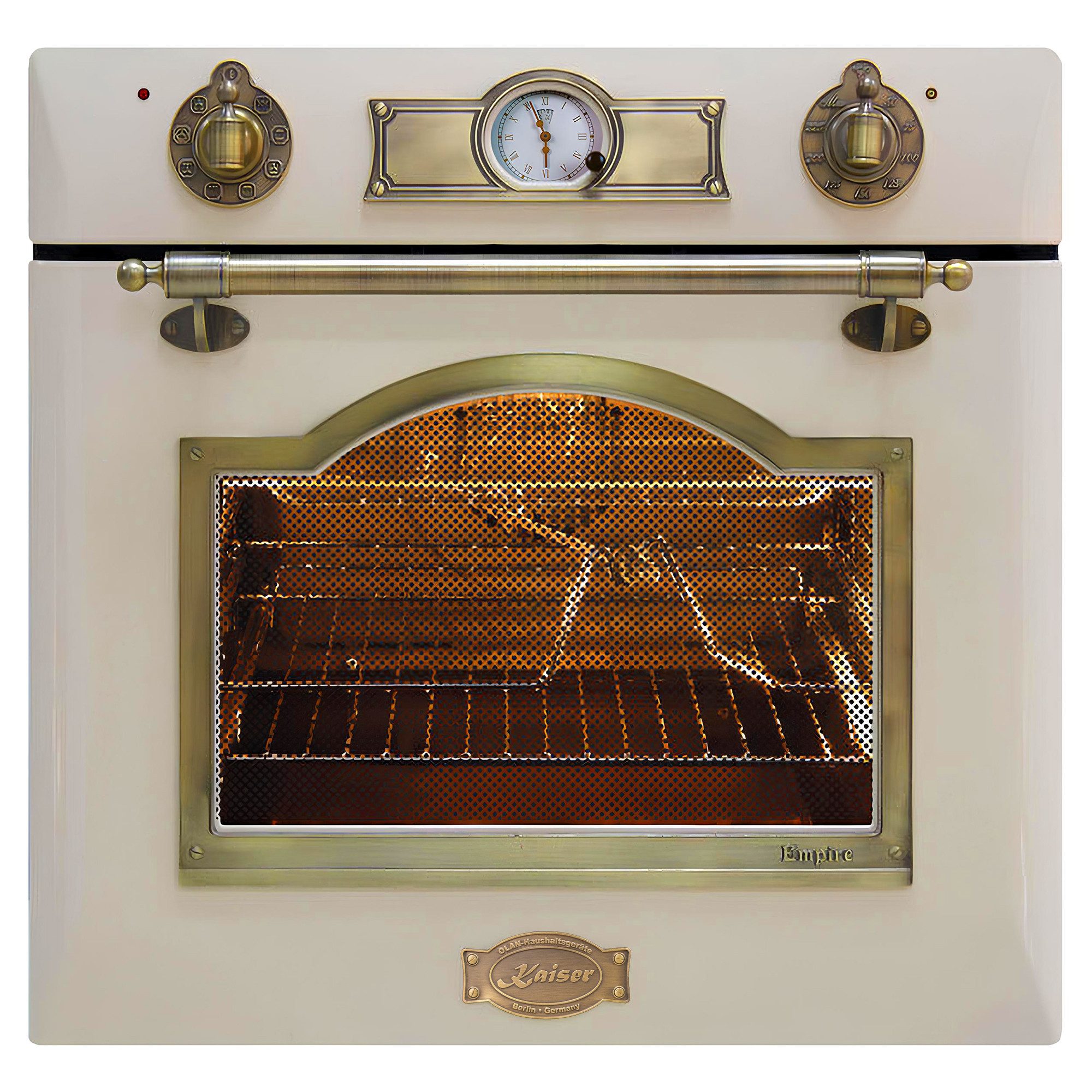 Kaiser Küchengeräte Backofen-Set Herd Set Autark Elektro Einbaubackofen, Teleskop-System, 67L, 8 Funktionen, 60 cm mit Exklusives Autarkers High Light Glaskeramik Kochfeld 60cm+Exklusive Designer Retro Abzugshaube 910 m³/h EH 6355 ElfEm+KCT 6185 Em+ A 6315 ElfEm ECO, mit 1-fach-Teleskopauszug, Elektro Einbaubackofen+Glaskeramik Kochfeld 60cm+Dunstabzugshaube
