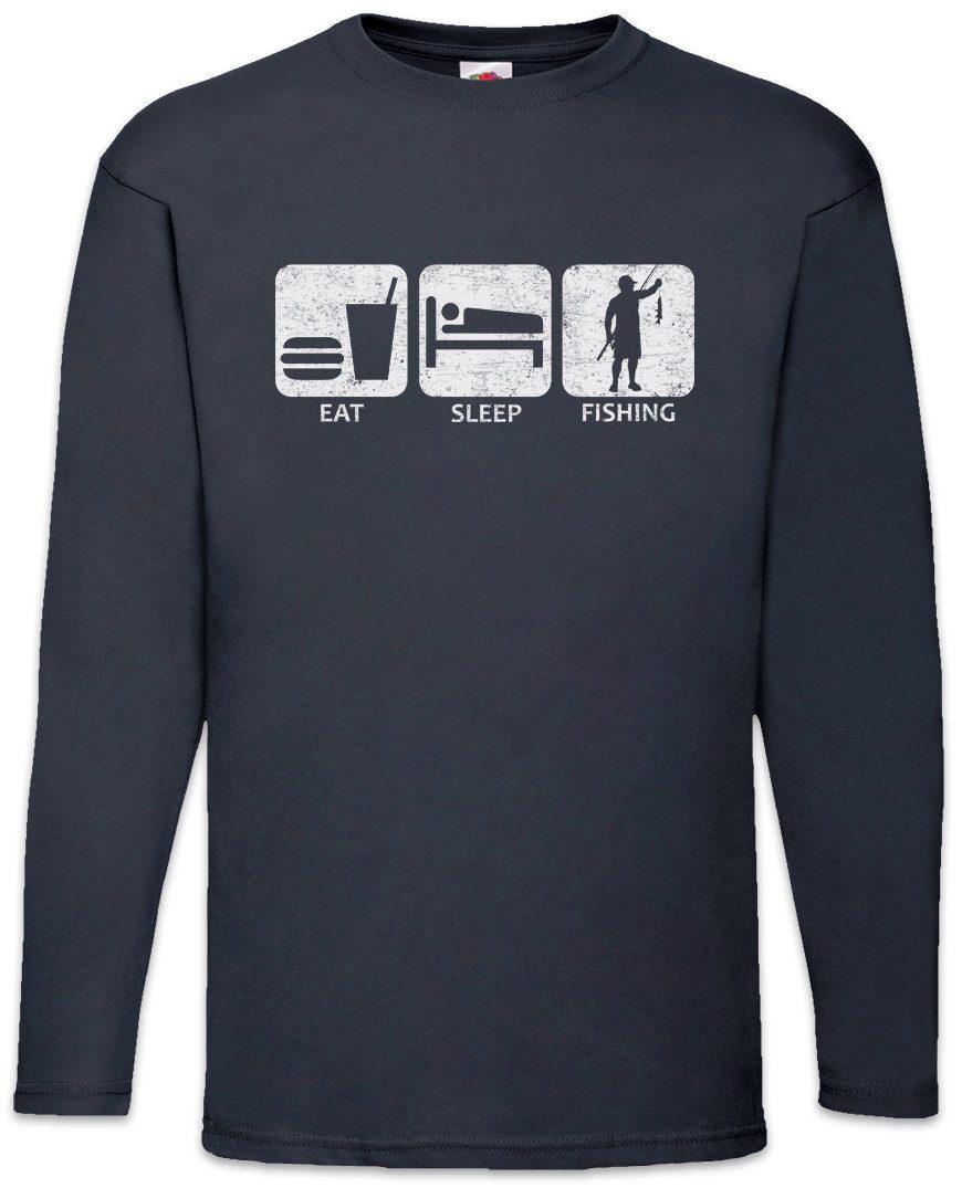 Langarmshirt Eat Sleep Fishing Langarm T-Shirt Sport Sports Fischen Angeln Angler
