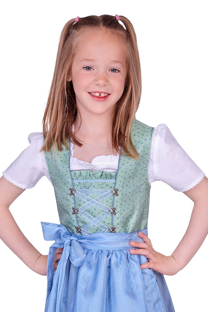 Isar-Trachten Dirndl Kinderdirndl 3tlg. - AMALA - mint/hellblau
