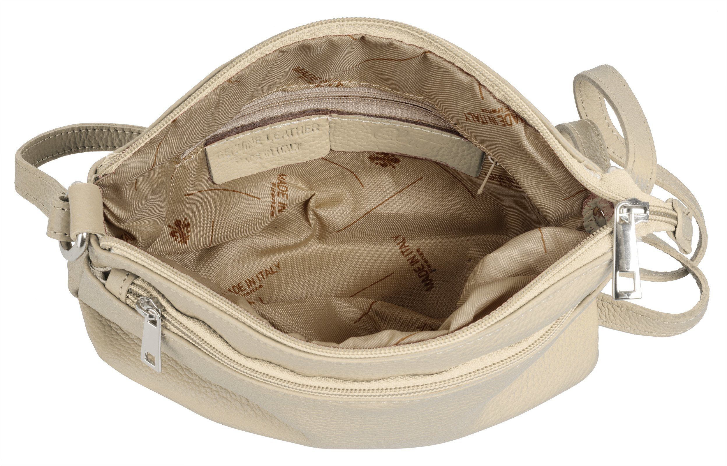 Cluty Umhängetasche, echt Leder, Made in Italy