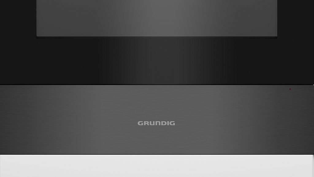 Grundig Einbau-Wärmeschublade Dark Inox mit Teleskopschublade Geschirr bis 6 Personen GWS2221DX