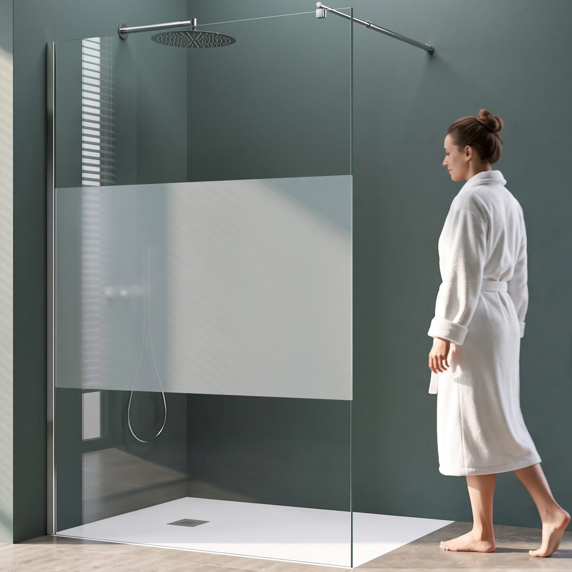 Mai & Mai Duschwand Duschabtrennung für Dusche Walk in Duschkabine 10mm ESG NANO