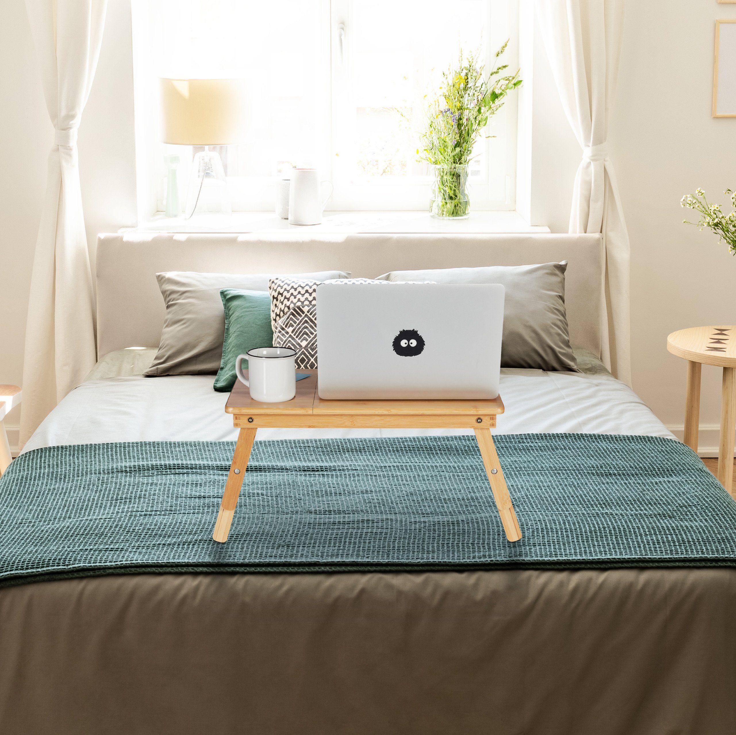 relaxdays Laptoptisch Klappbarer Laptoptisch aus Bambus günstig online kaufen