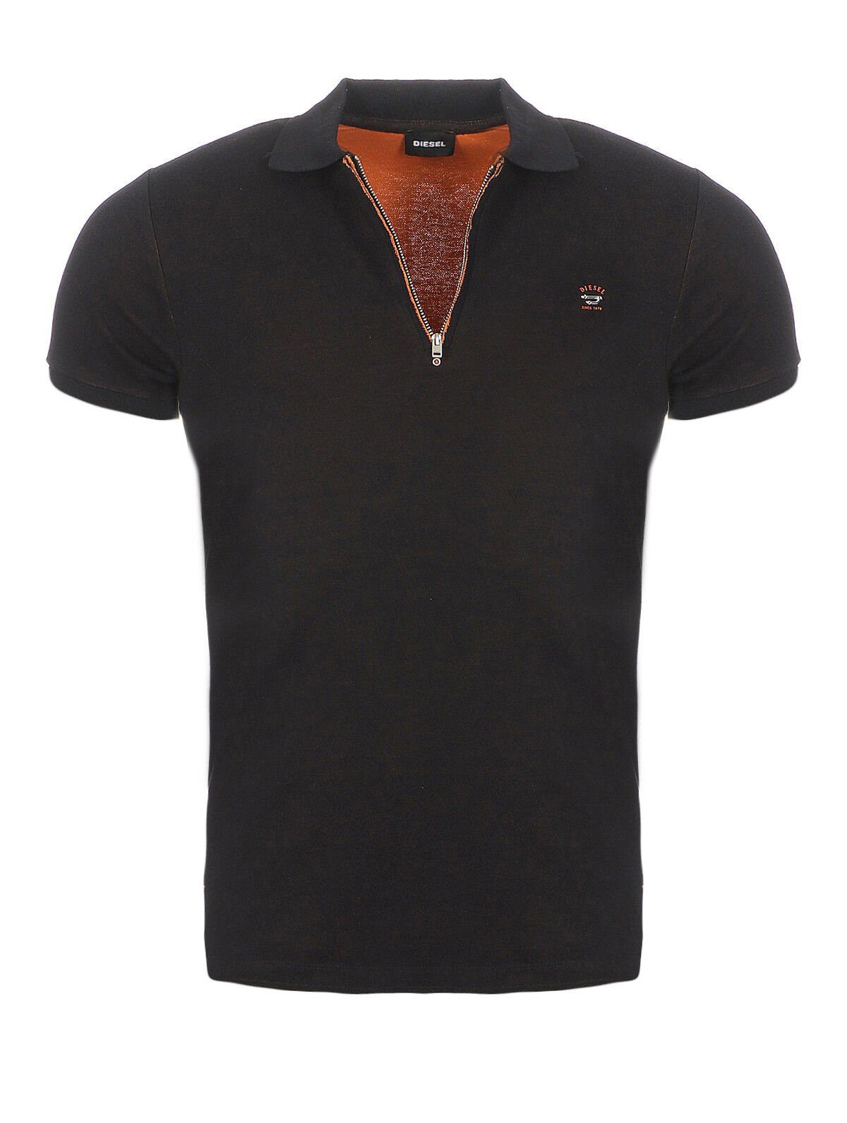 Diesel Poloshirt Diesel Herren Poloshirt T-EYE unifarben, mit Reißverschluss, Labelstitching im Brustbereich