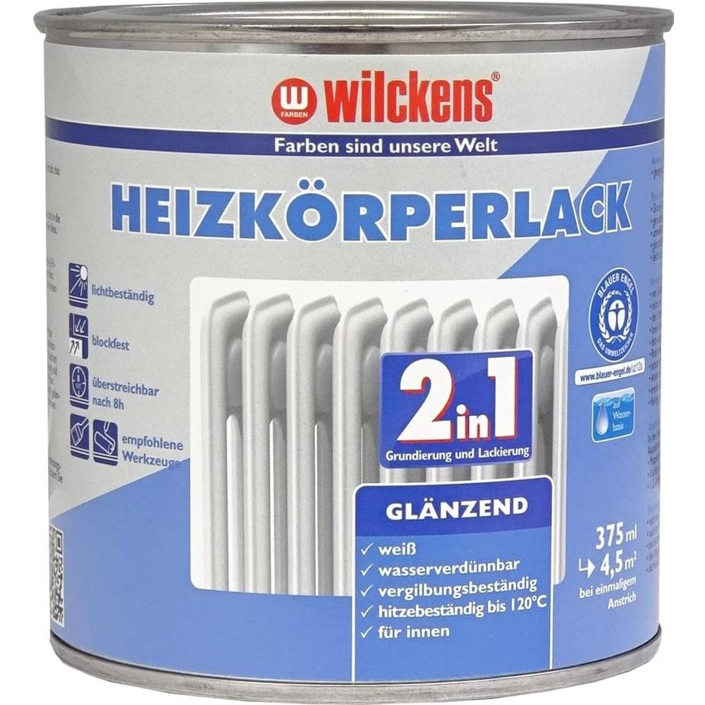 Wilckens Farben Heizkörperlack 2in1 Lack Weiß glänzend Weißlack, Grundierung und Lackierung in einem Schritt