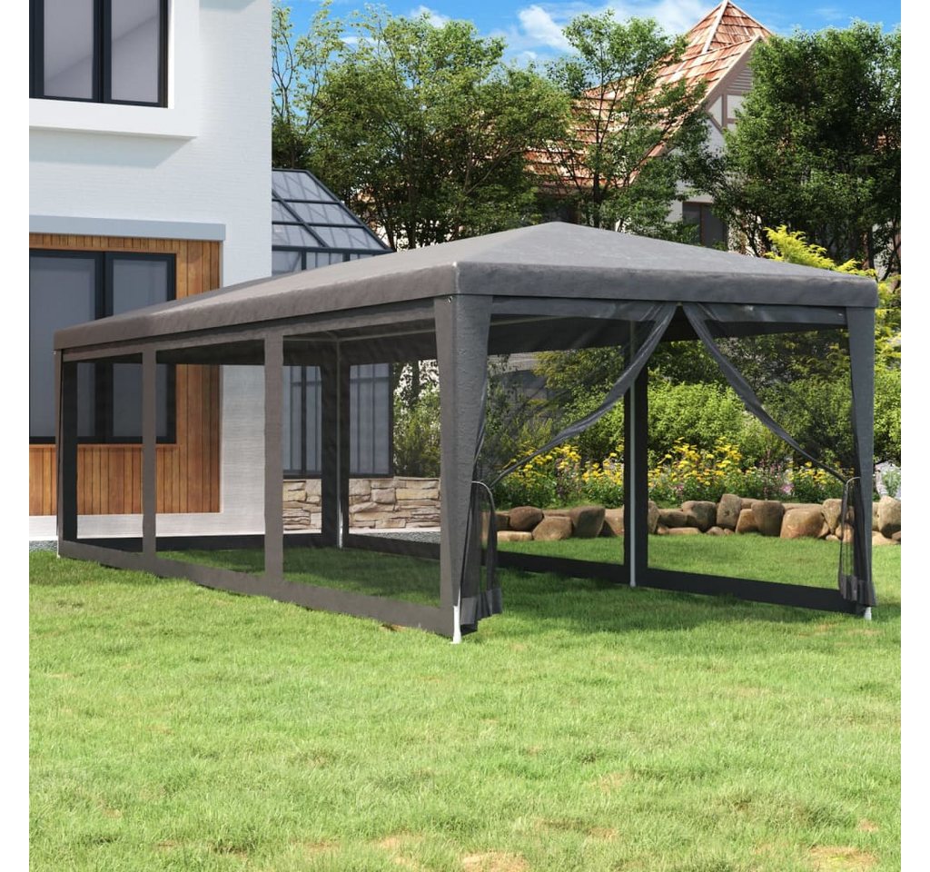 Thumbnail - vidaXL Pavillon Pavillon Partyzelt mit 8 Mesh-Seitenwänden Anthrazit 3x9 m HDPE