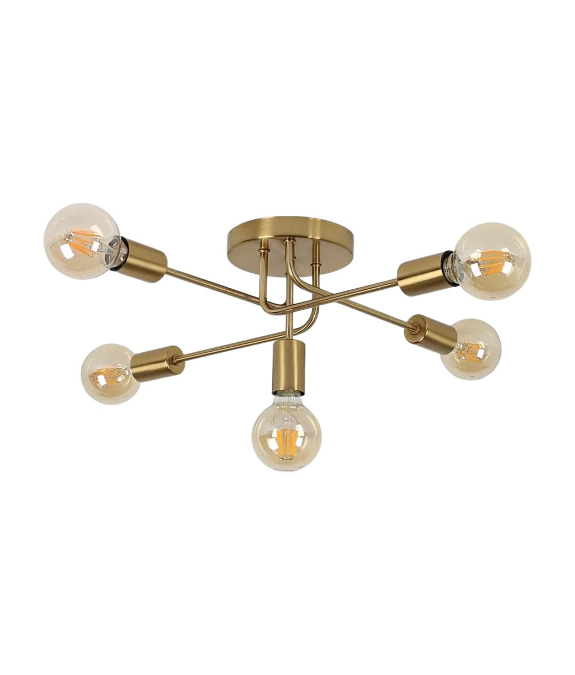 Riserva LED Deckenleuchte Schmiedeeiserne Deckenleuchte, goldene Dekoleuchte, E27, 5-flammig, LED wechselbar, Klassischer Stil, einfache Installation, ohne Leuchtmittel