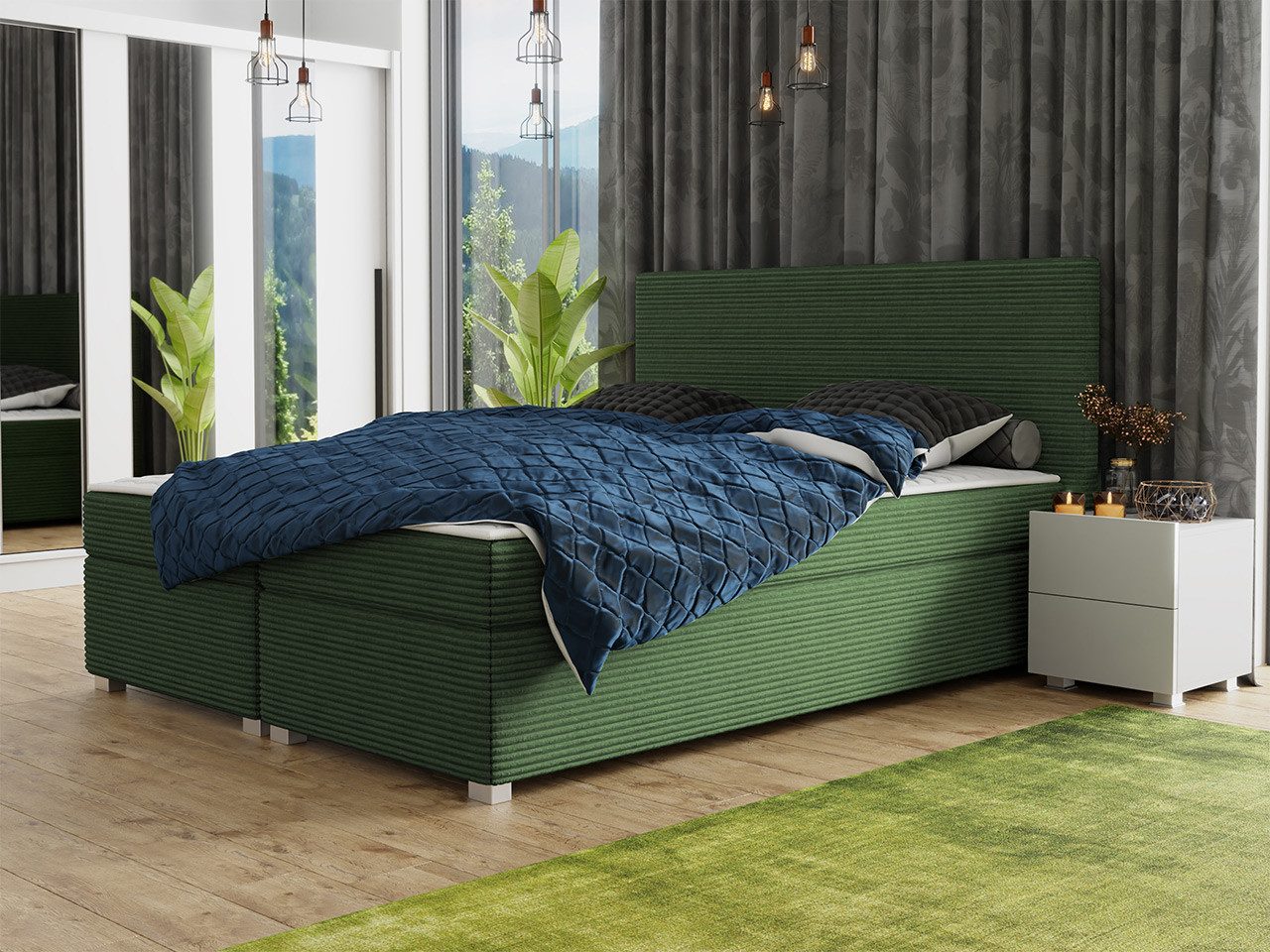 MIRJAN24 Boxspringbett Simple Cord (mit Topper), 140/160/180x200 cm, Bonellfederkern