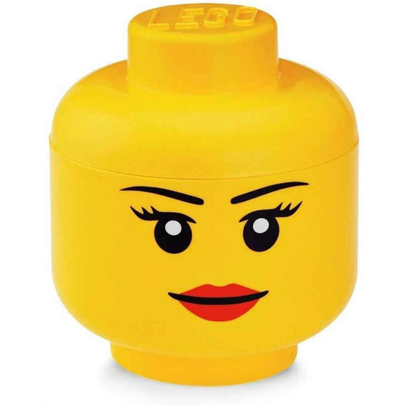 Room Copenhagen Aufbewahrungsbox LEGO® Aufbewahrungskopf Mädchen groß, 27,1 cm Höhe, Gelb, Legokopf-Form