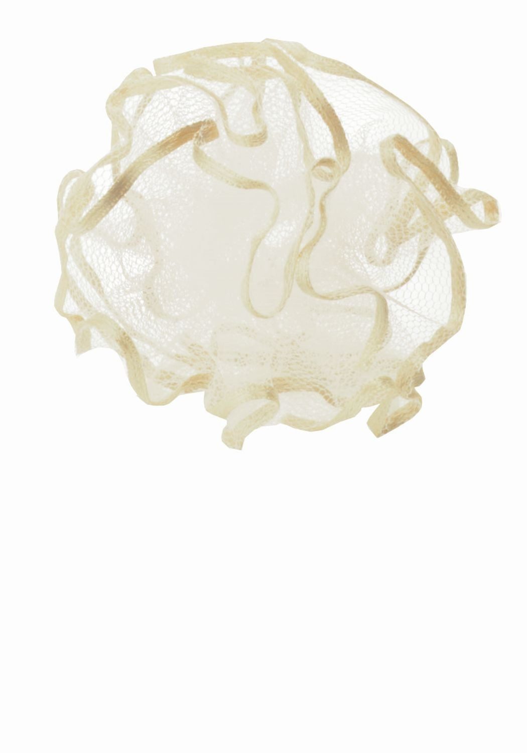 INNA-Glas Stumpenkerze Tropfenfänger MATILLDA aus Tüll mit Band, weiß-Creme, 8cm, Ø5cm