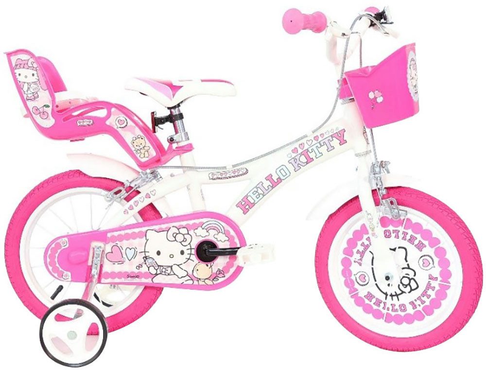 Dino Bikes Kinderfahrrad Hello Kitty 14" Kinderfahrrad 3-6 Jahre, 1 Gang, ohne Schaltung