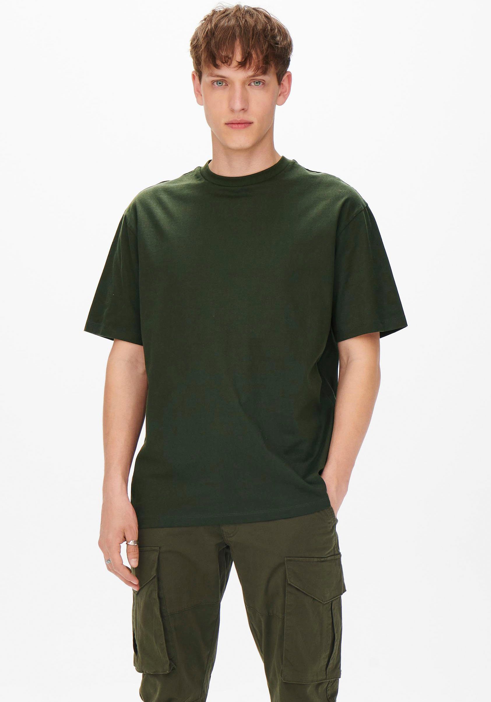 ONLY & SONS T-Shirt FRED dunkelgrün