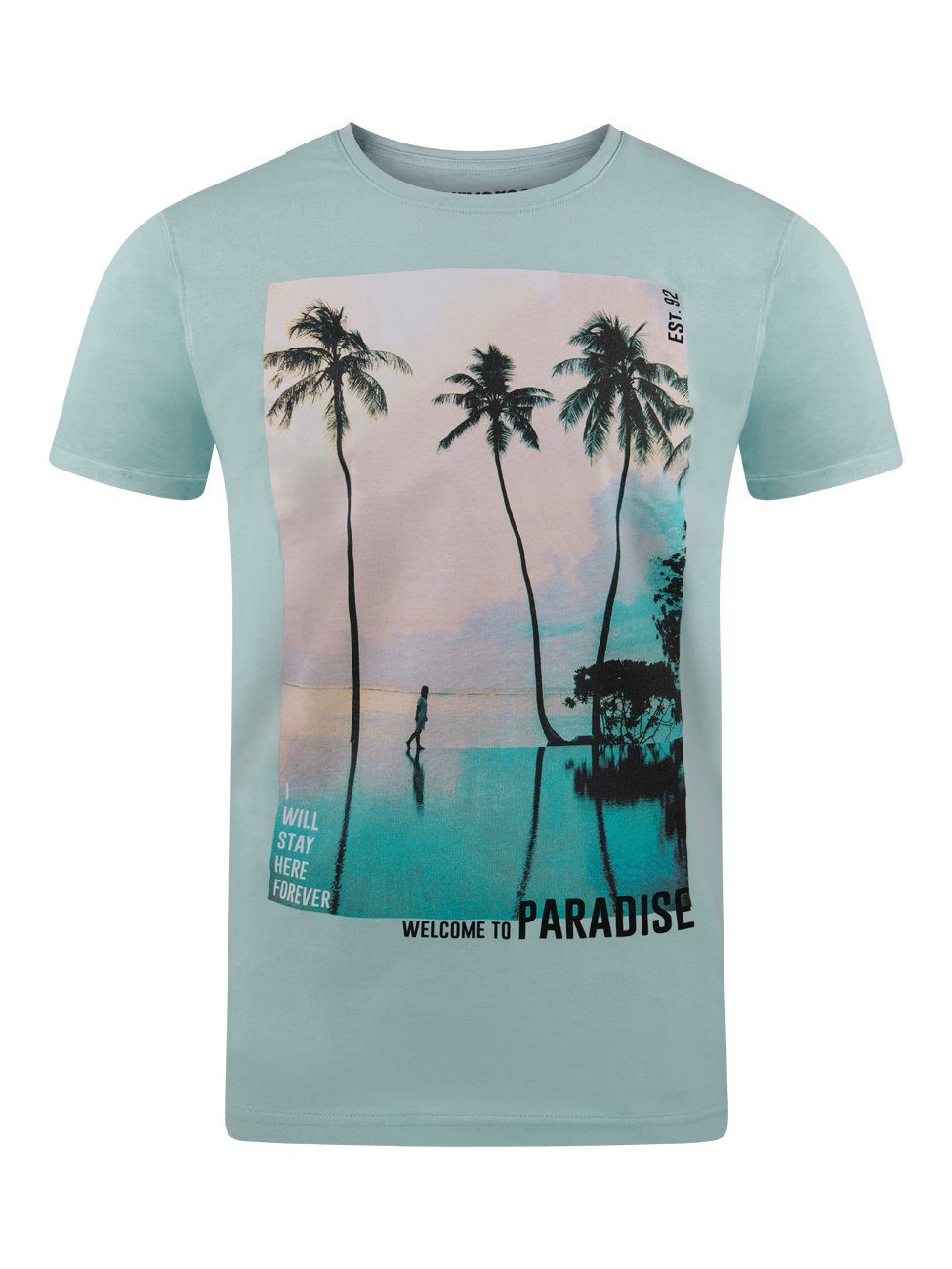 riverso T-Shirt Herren Fotoprintshirt RIVLukas Regular Fit (1-tlg) Kurzarm Tee Shirt mit Rundhalsausschnitt aus 100% Baumwolle