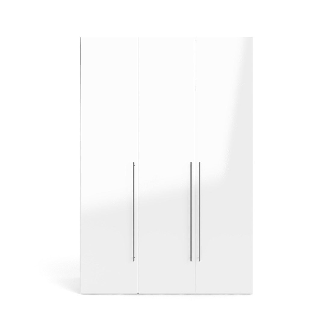 ebuy24 Kleiderschrank Saskia Kleiderschrank 3 Türen B150 cm weiß und wei