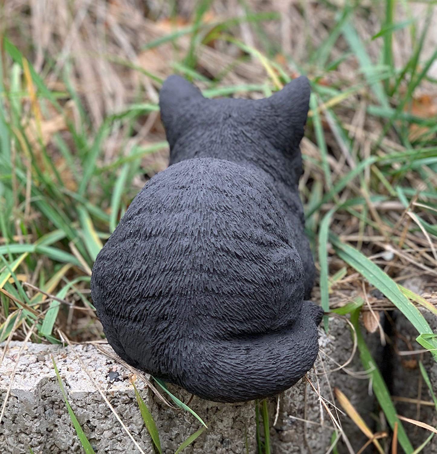 and ruhend schwarz Gartenfigur Style Stone Steinfigur Katze