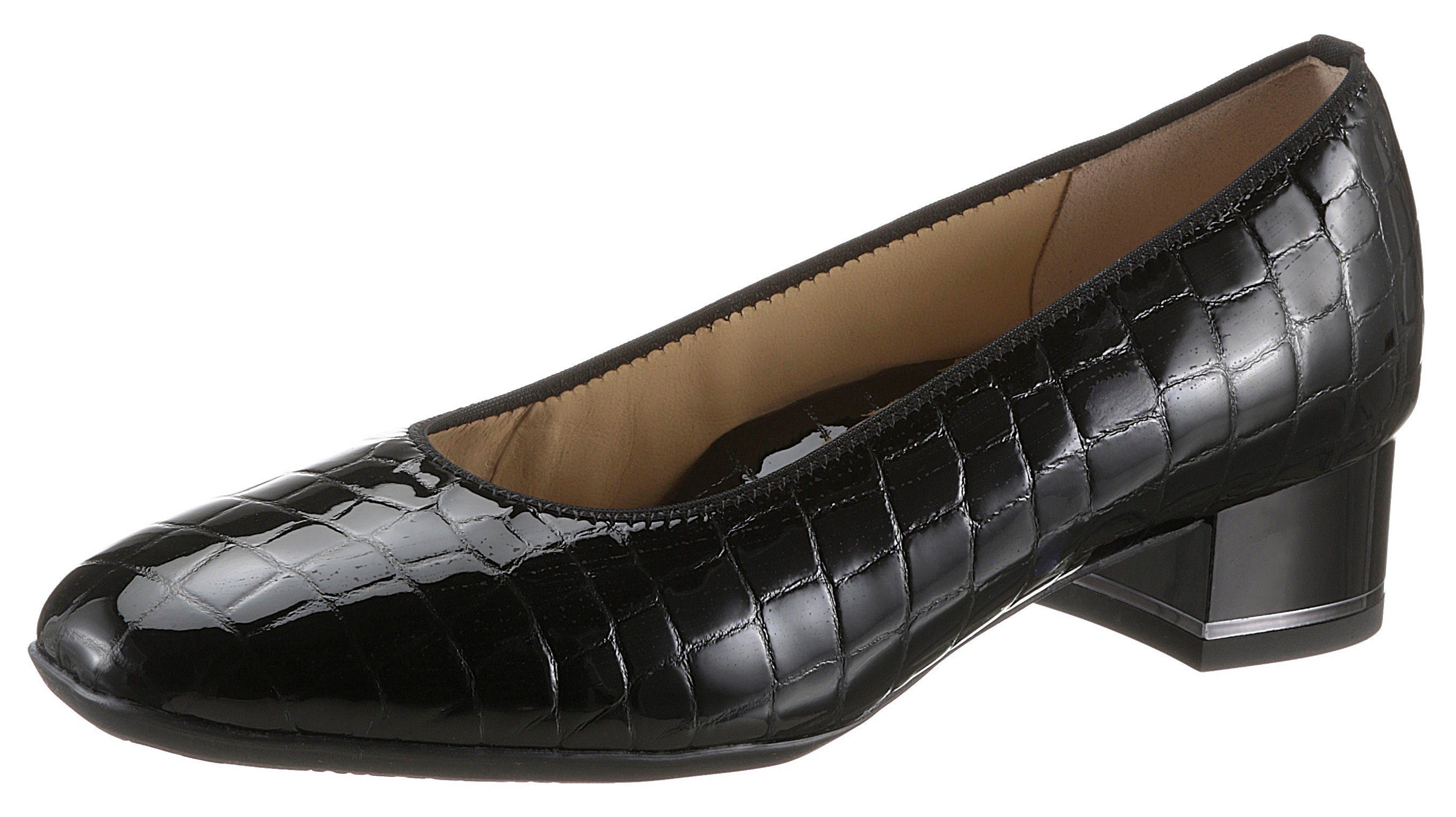 Ara GRAZ Pumps mit Reptilprägung, schwarz Schuhweite: normal 038655