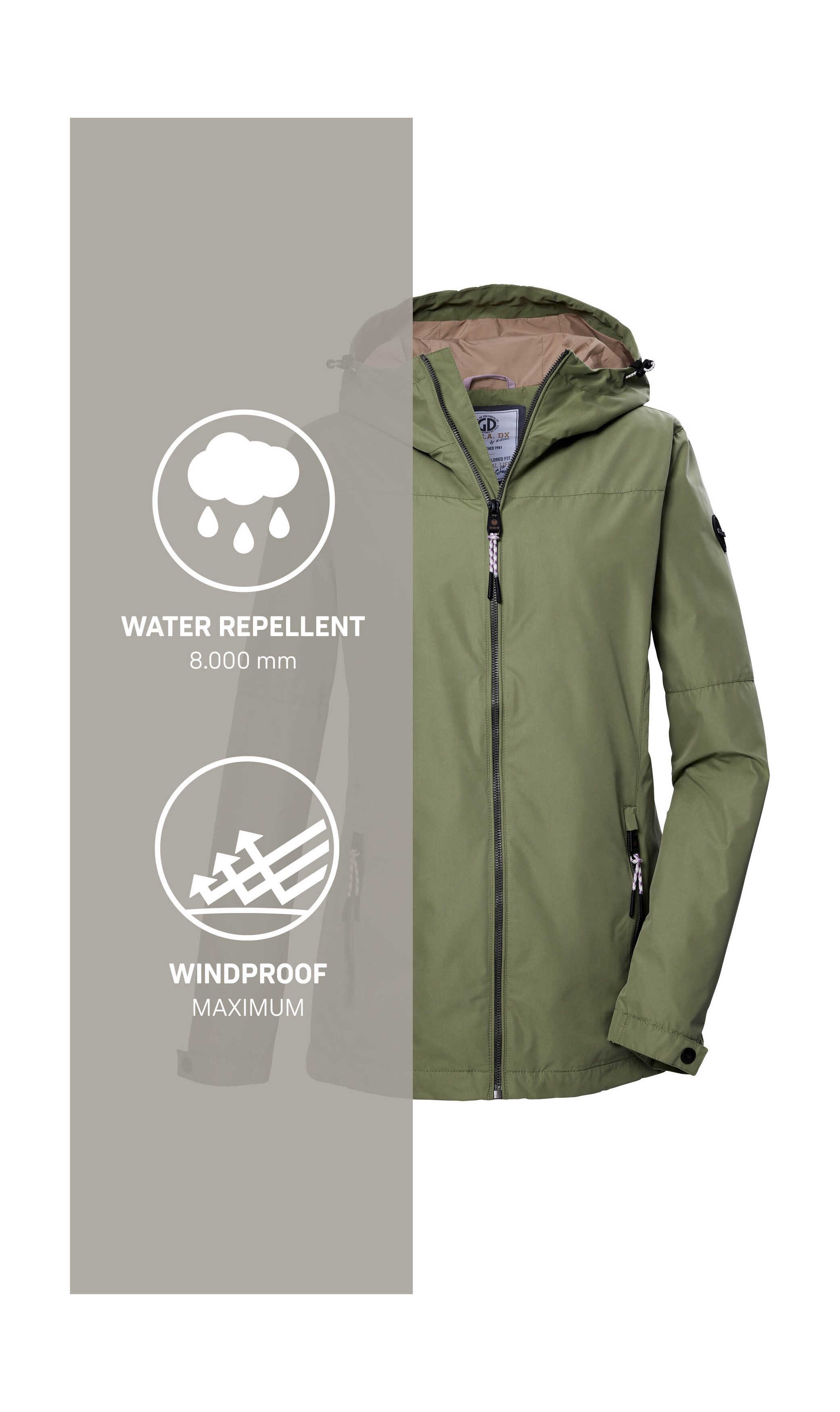 G.I.G.A. DX by killtec Funktionsjacke GS 71 WMN JCKT Damenjacke: wasserdicht, winddicht, verstellbar, Kapuze