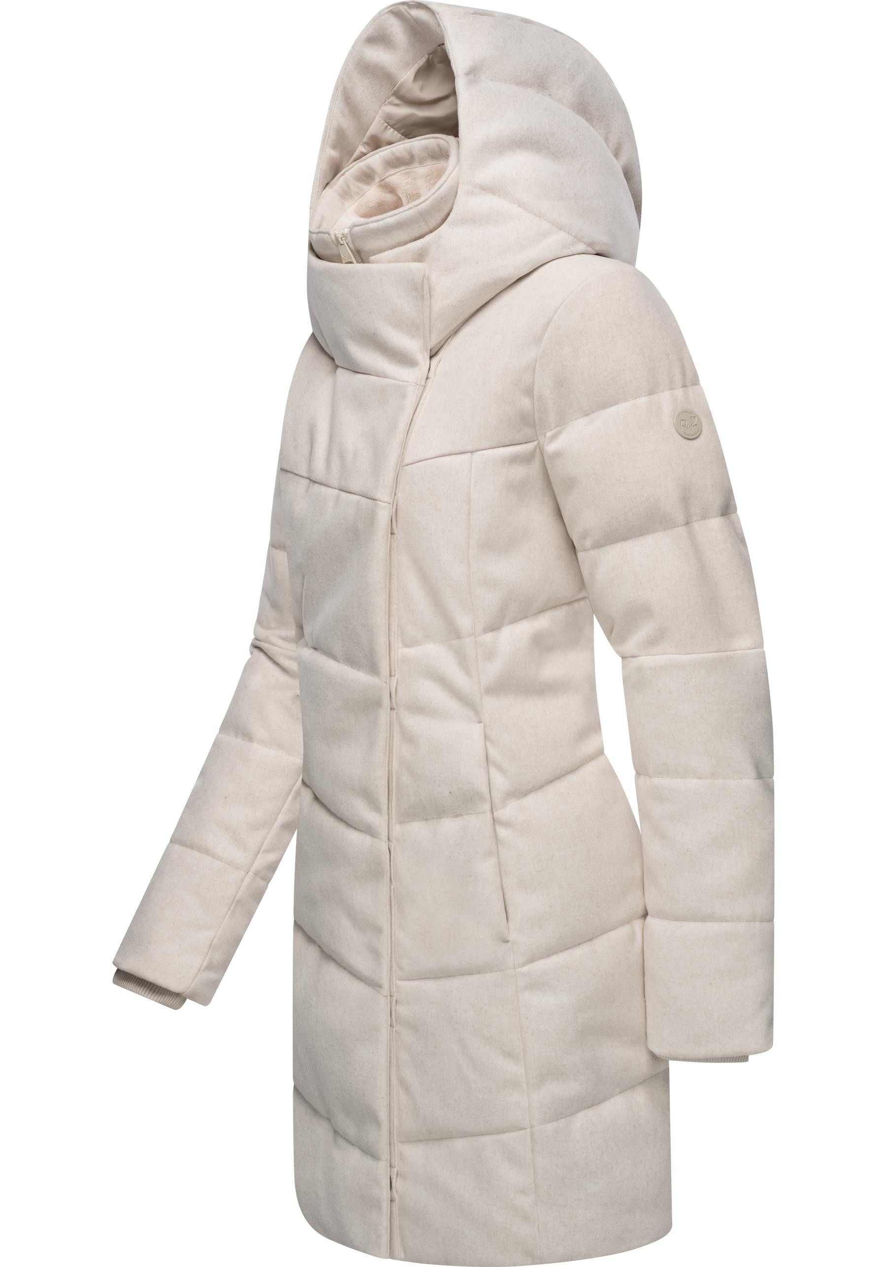 Ragwear Wintermantel Pavla Coat stylischer Damen Steppmantel in Woll-Optik