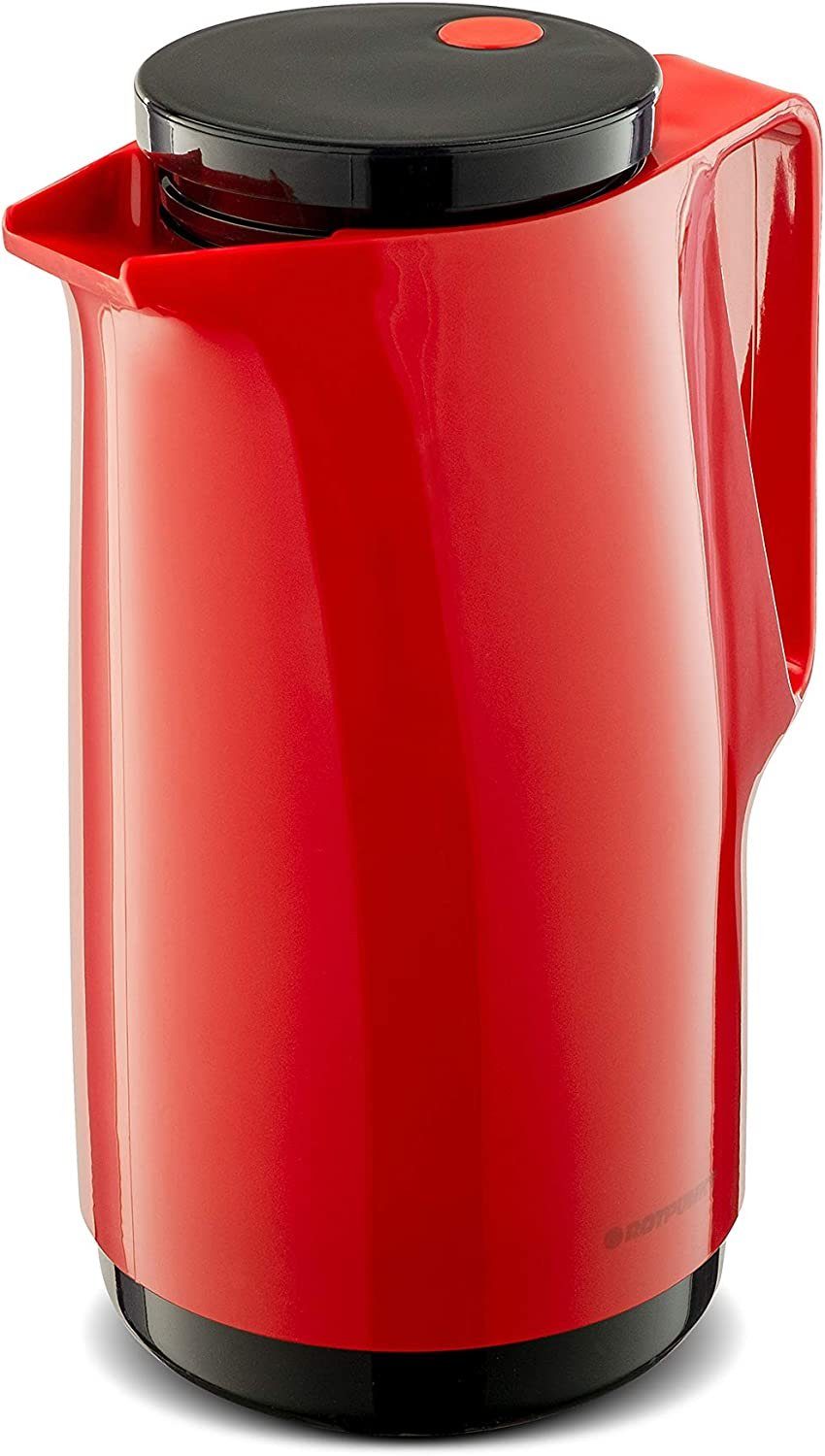 ROTPUNKT Isolierkanne 1,0 Liter 1 langlebig Ivoller Glaseinsatz 760, red), I hochwertig doppelwandigem aus (crazy I Rosalin-Glas l, Geschmack Glaskolben