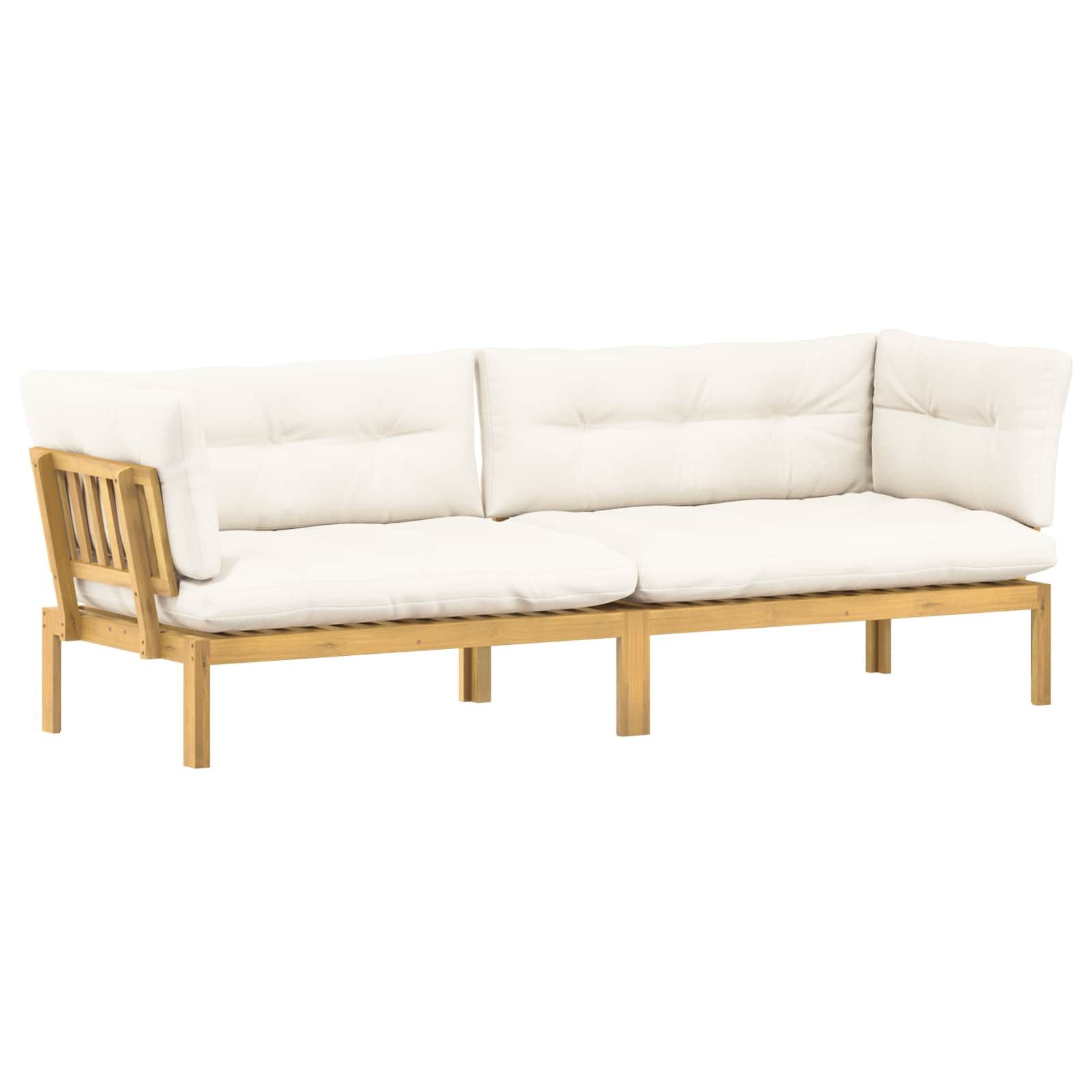 vidaXL Sofaelement Garten Pallet Sofa Einheiten 2 Stück Hellbraun und Cremeweiß (2 St)