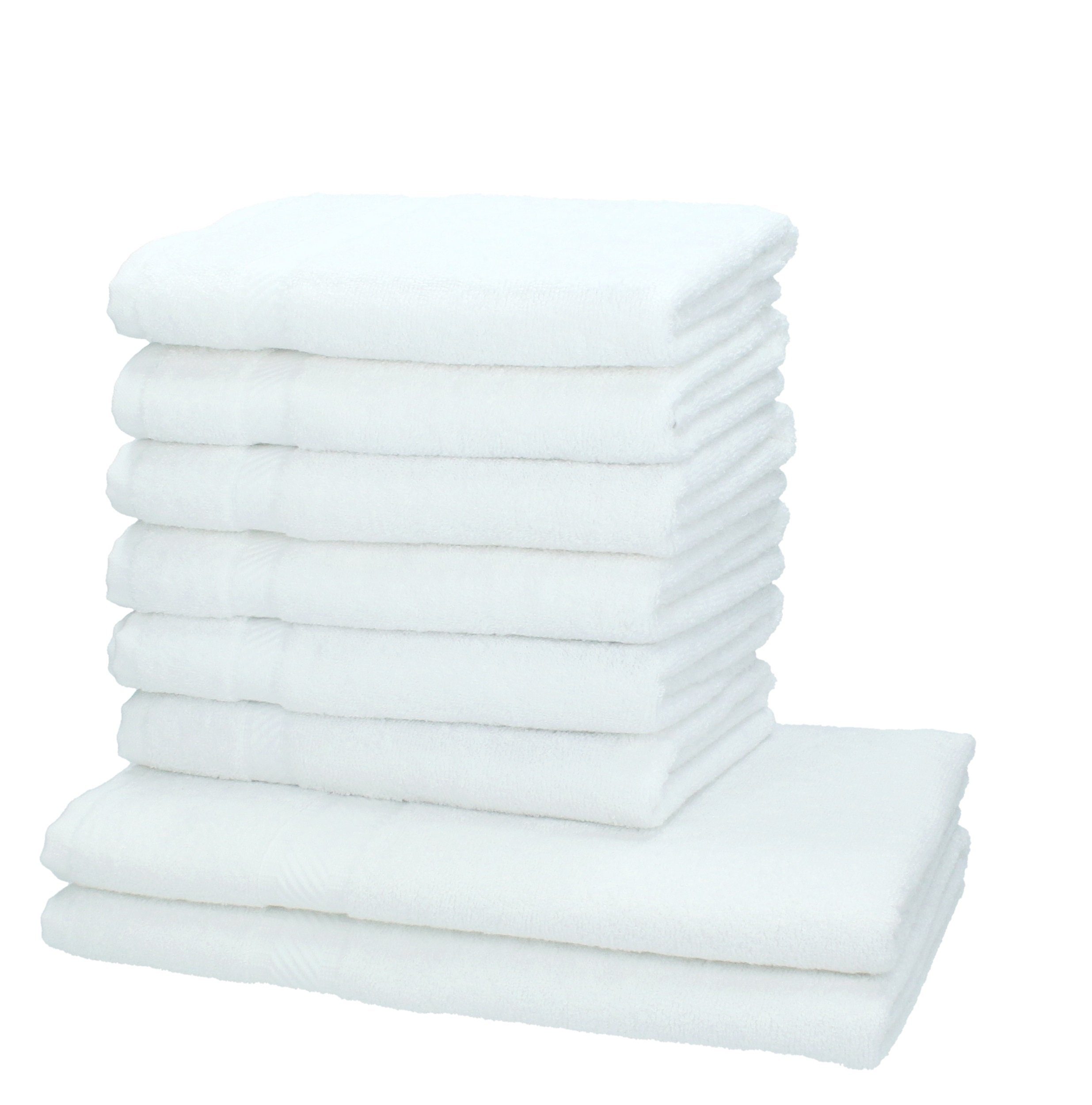 Betz Handtuch 100% Farbe 8-tlg. weiß, Palermo Set Baumwolle Handtuch-Set