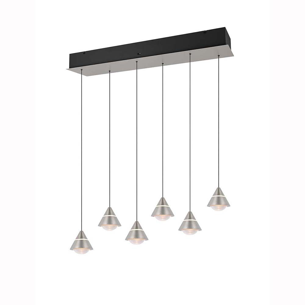 TRIO Leuchten LED-Hängeleuchte, LED-Leuchtmittel fest verbaut, Kaltweiß, Warmweiß, Neutralweiß, Tageslichtweiß, Pendelleuchte Hängeleuchte Deckenleuchte Nickel matt Farbwechsel H 200