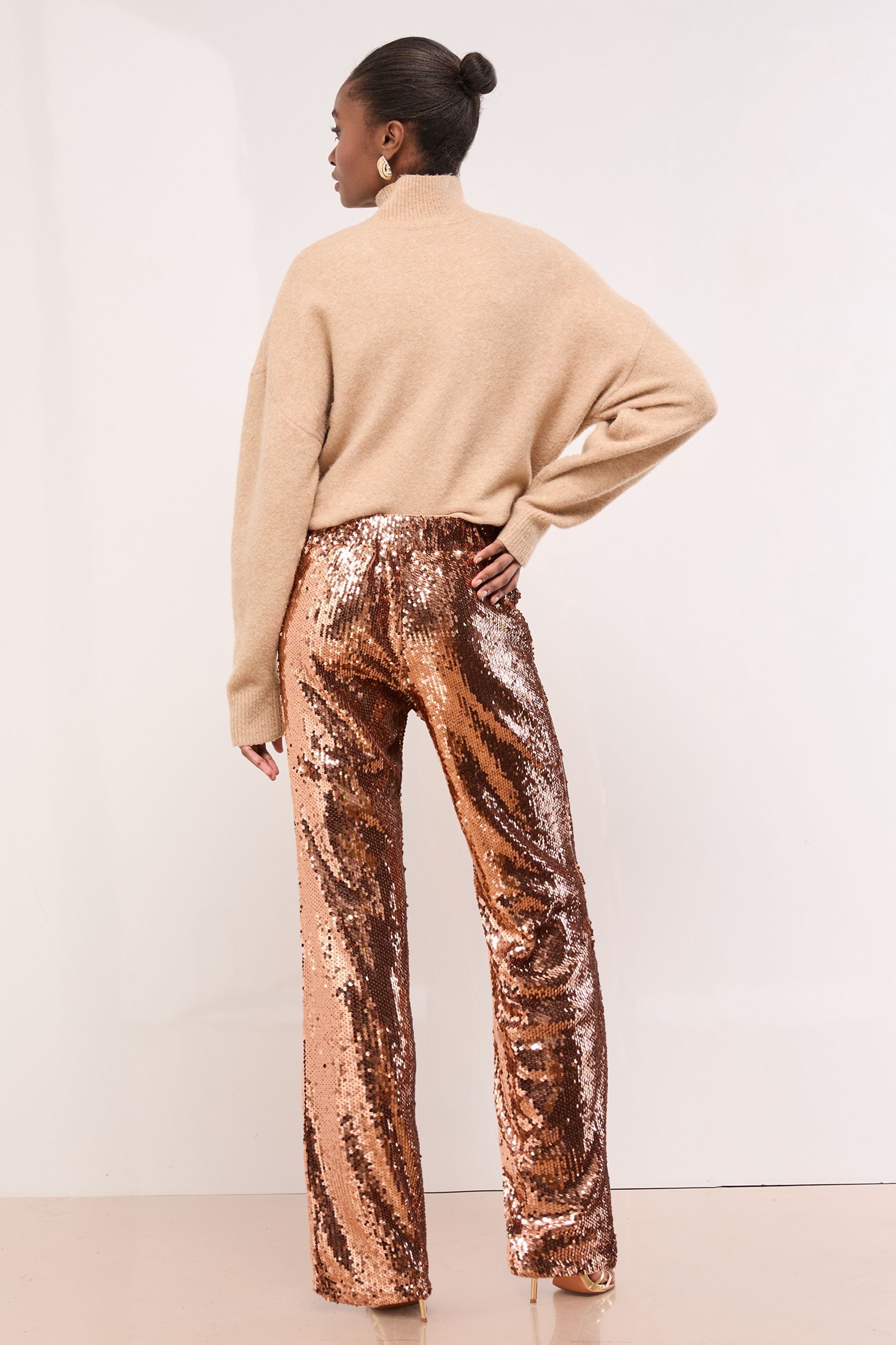 LIPSY Stoffhose Lipsy Hose mit Pailletten, Petite (1-tlg)