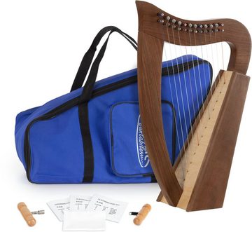 Classic Cantabile Konzertgitarre Keltische Harfe 12 Saiten, Inkl. Tasche, 2 Stimmschlüssel & Ersatzsaiten, Celtic Harp aus Walnussholz- C-Dur gestimmt