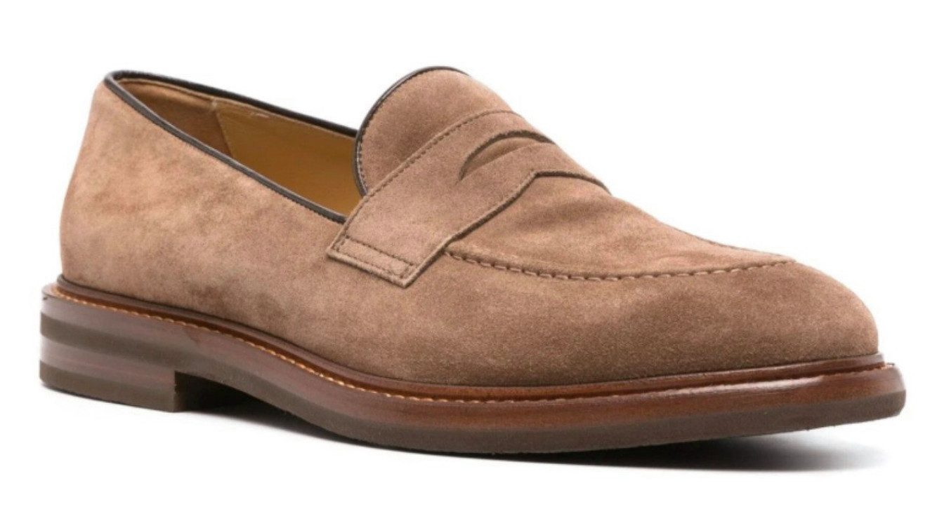 BRUNELLO CUCINELLI Schuhe Wildleder Mocassin Penny Flex Loafers 43 Mokassin exquisite Haptik und Langlebigkeit,Made in italy