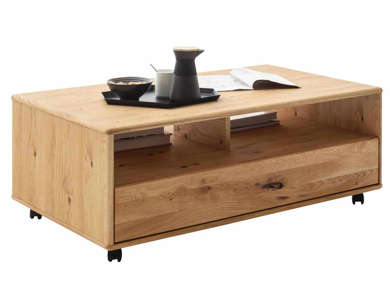 Casamia Couchtisch Couchtisch Alfano mit drehbaren Rollen in Ast/Balkeneiche geölt