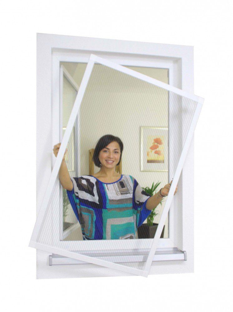 Nematek® premium für Spannrahmen Insektenschutz System Fenster Insektenschutz-Fensterrahmen Nematek Alu Weiß