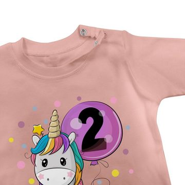 Shirtracer T-Shirt Einhorn 2 Geburtstag Mädchen Kindergeburtstag 2 Jahre 2. Geburtstag