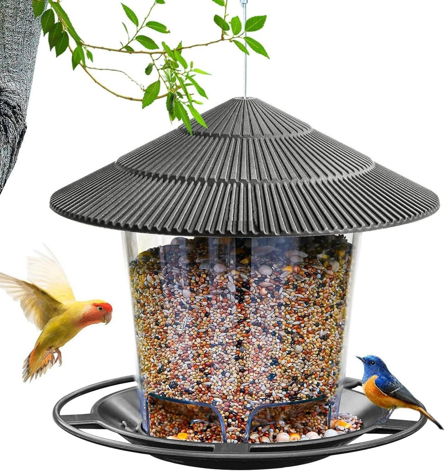 Vogelhaus Vogelfutterspender Wetterfest Vogelhaus Aufhängen Transparent 1,4kg