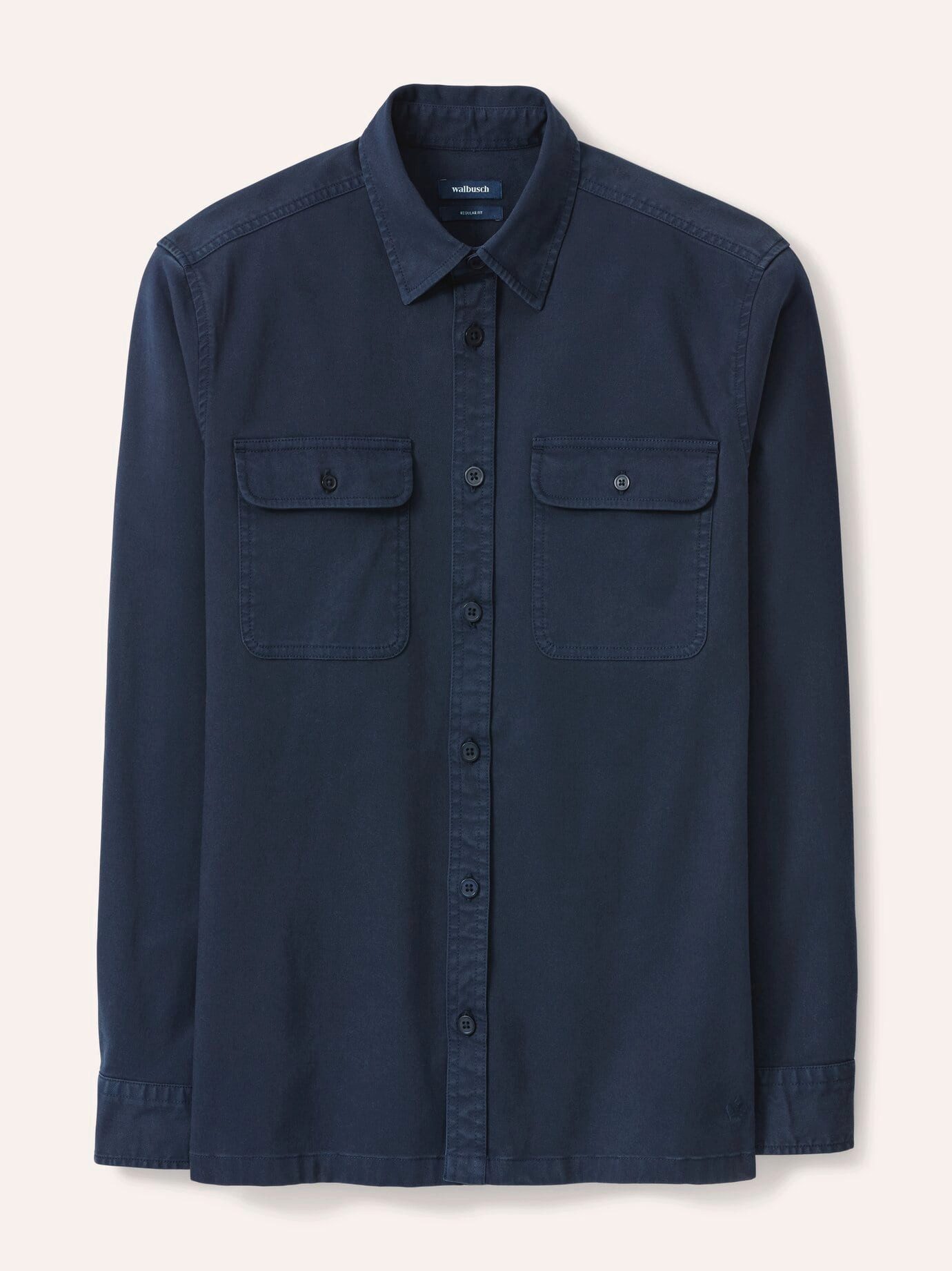 Walbusch Hemdjacke Herren überfärbte Hemd-Jacke Regular fit Kentkragen Langarm, Kentkragen, klassisch