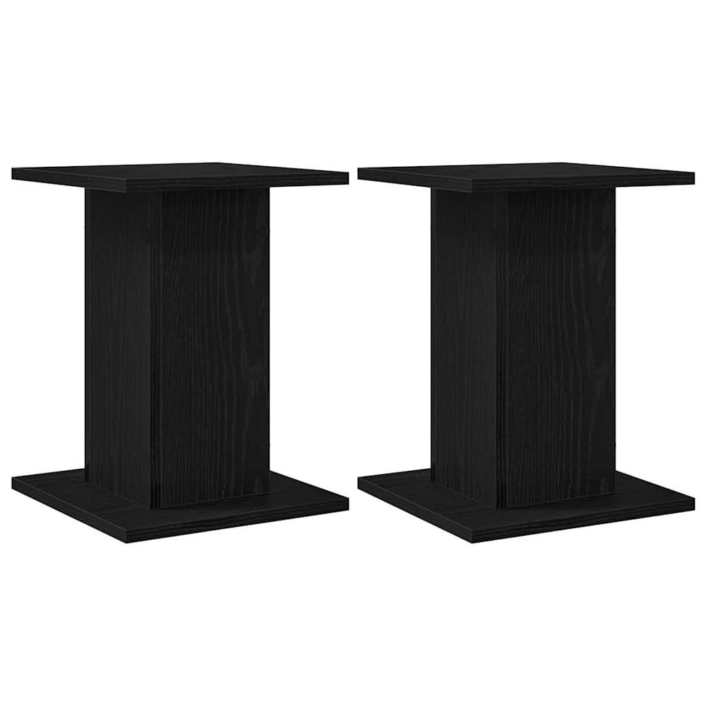 vidaXL Lautsprecherständer Pflanzenständer 2 pcs Schwarz Eichen-Optik 30 x 30 x 40 cm, (2-tlg)