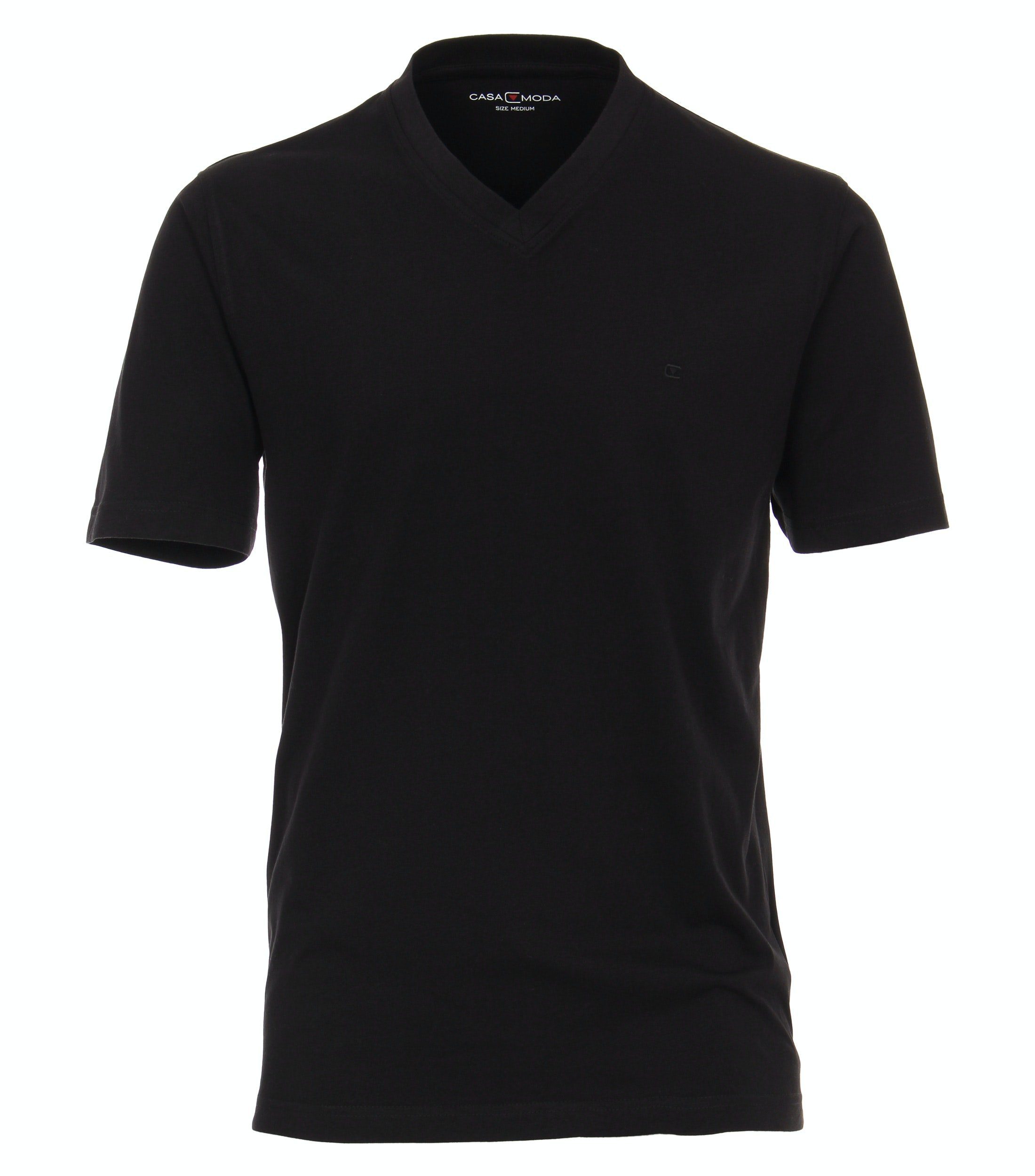 CASAMODA Klassisches Pack Shirt (2-tlg) schwarz Herrenshirt 2er T-Shirt Shirt im