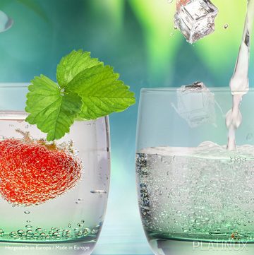 PLATINUX Glas Trinkgläser Ombré Effekt Grün, Glas, 200ml (max. 320ml) Set 6 Teilig Wassergläser Saftgläser