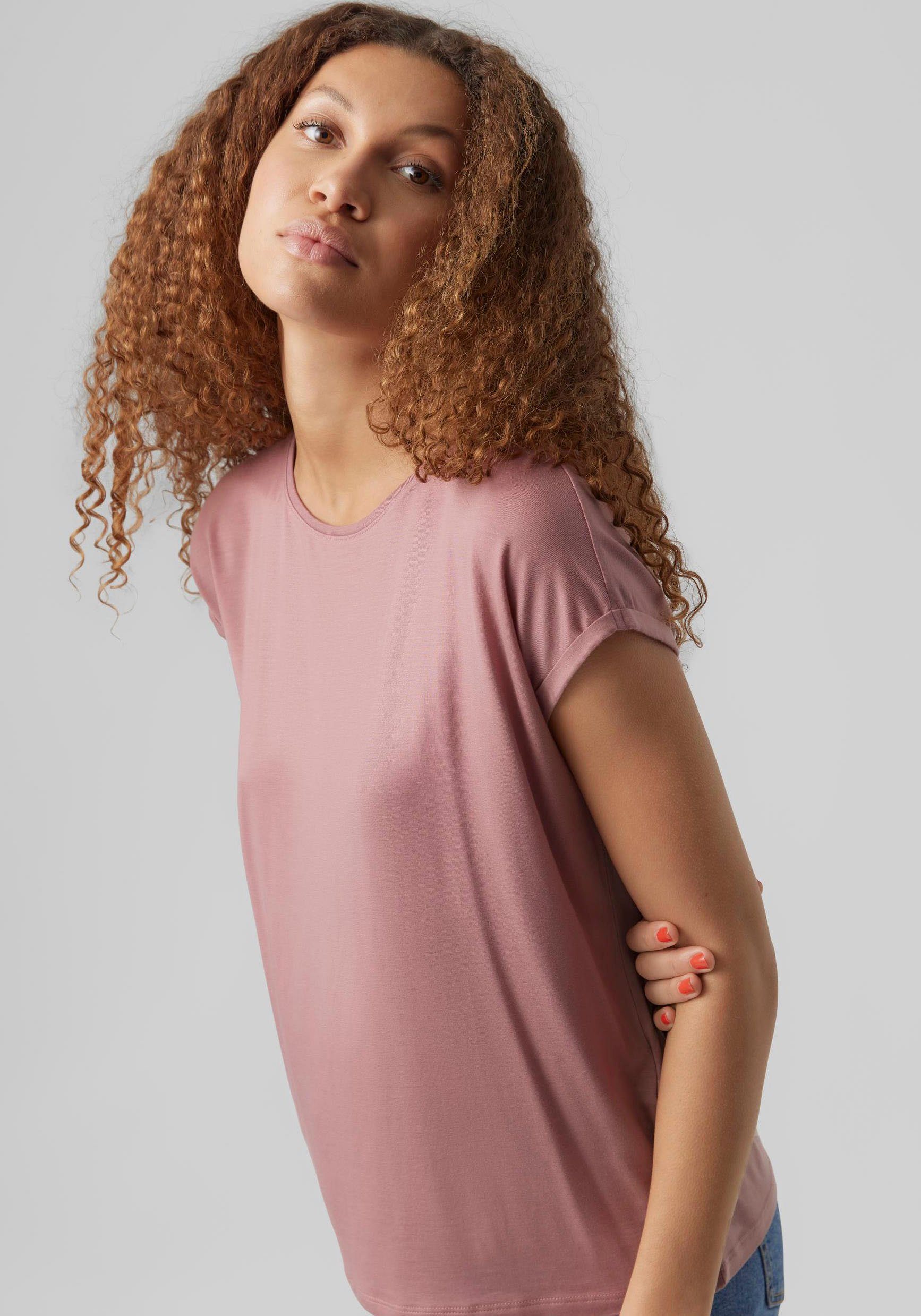 Rose Nostalgia VMAVA Vero PLAIN NOOS TOP SS Rundhalsshirt Moda GAJRS