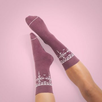 FUNDMATE Kuschelsocken Ilva (Box, 3-Paar) Thermosocken in winterlichen Designs, 4€ Spende pro Kauf