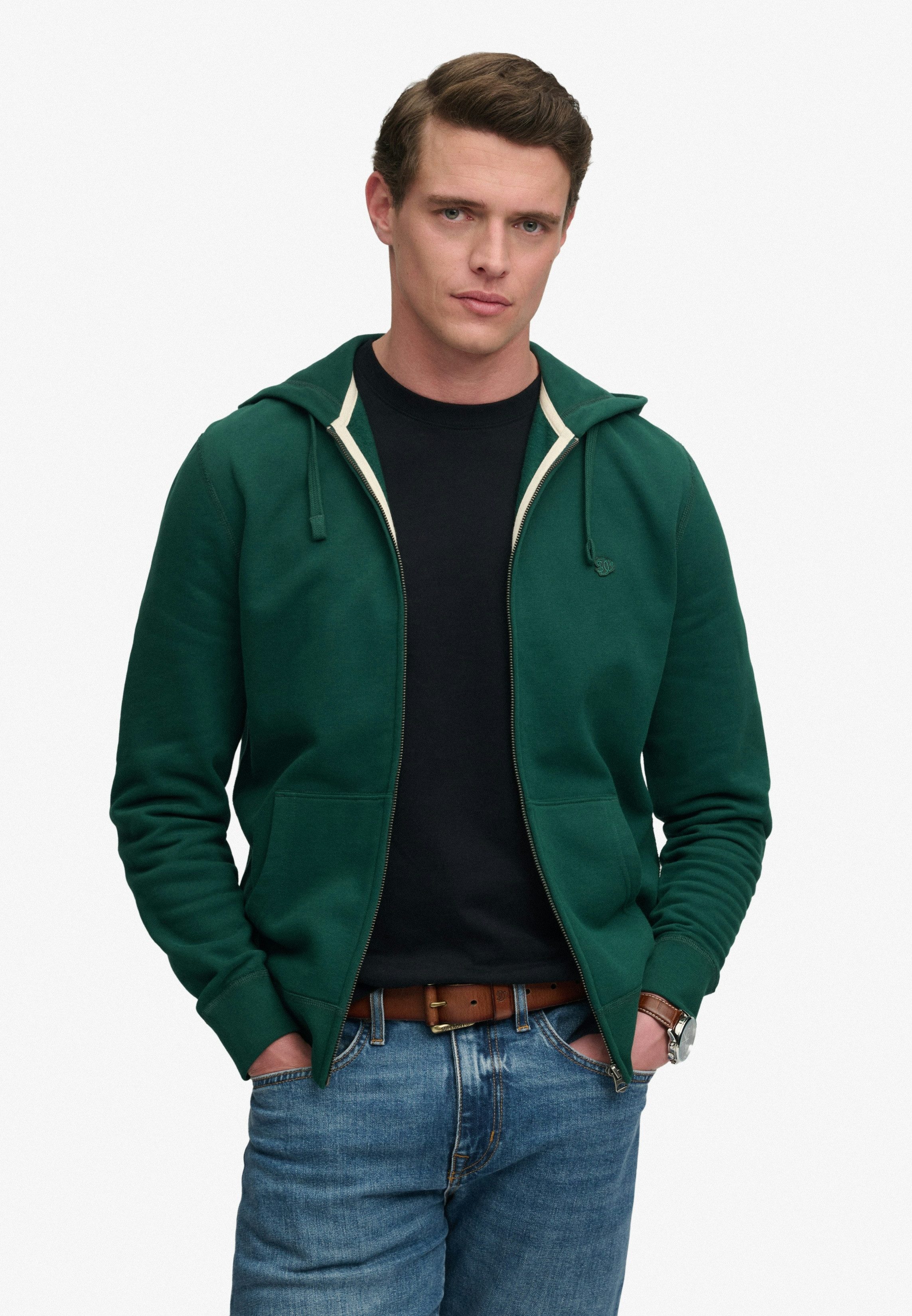 Superdry Kapuzensweatjacke ESSENTIAL SDCO LOGO ZIPHOOD Baumwollmischung, regular fit