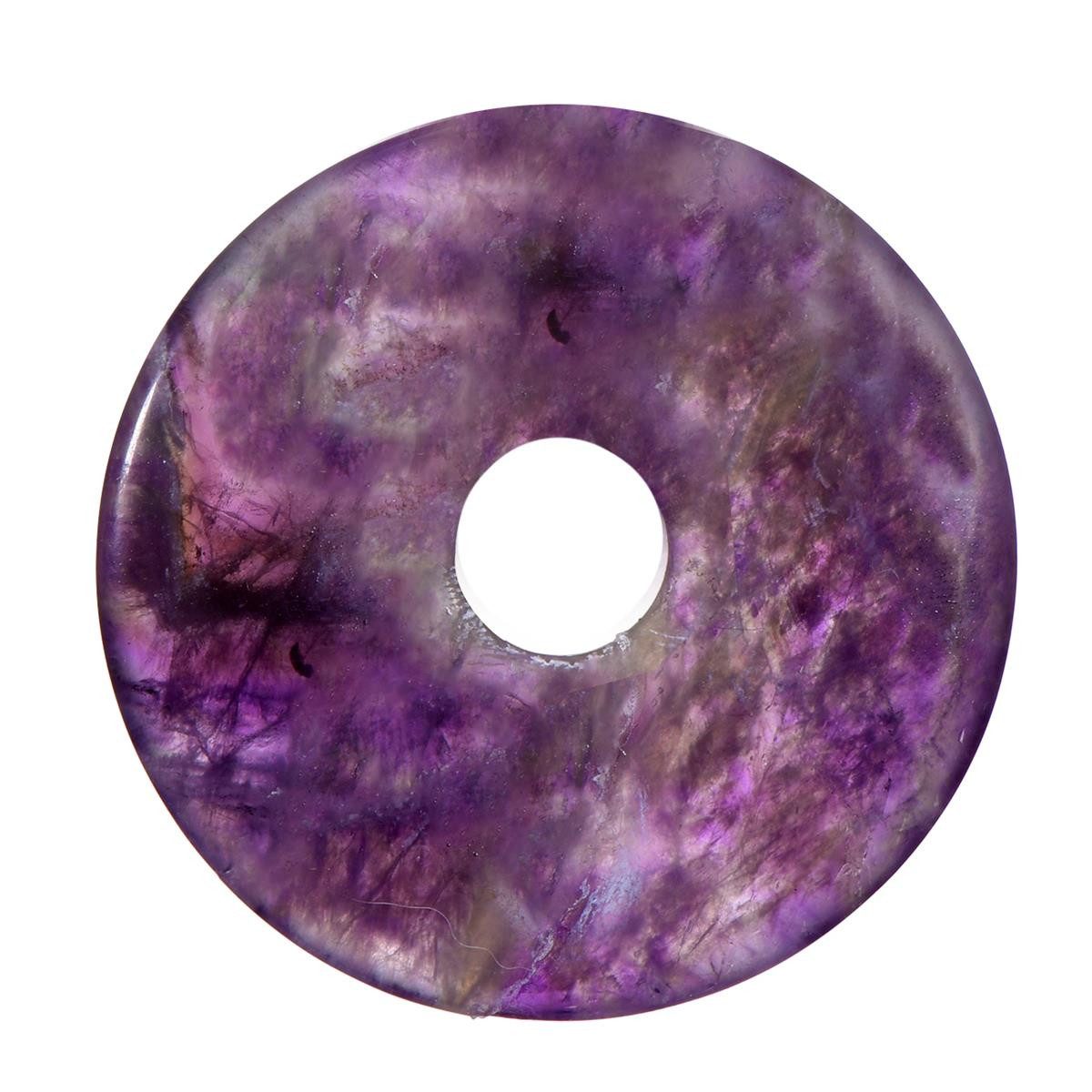 Morella Kette mit Anhänger Morella Damen Halskette 80 cm mit Donut Edelstein Anhänger (1-tlg), Damenkette mit Edelstein, Chakra, im Samtbeutel