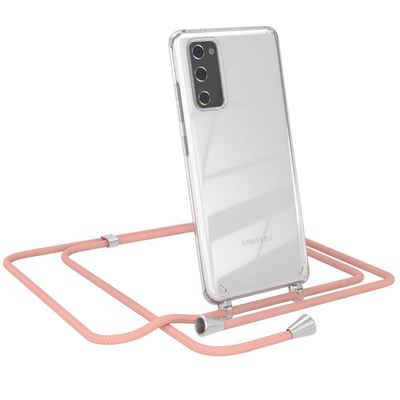 EAZY CASE Handykette Hülle mit Kette für Samsung Galaxy S20 FE / 5G 6,5 Zoll, Ketten Hülle Schultergurt Schutzhülle Tasche mit Band Altrosa Unifarbe