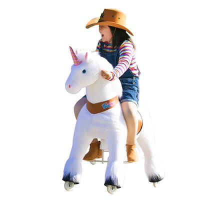 PonyCycle Reitpferd PonyCycle® Modell U Reiten auf Einhorn Spielzeug - Weiß Einhorn, Größe 5 ab 7 Jahren, Ux504