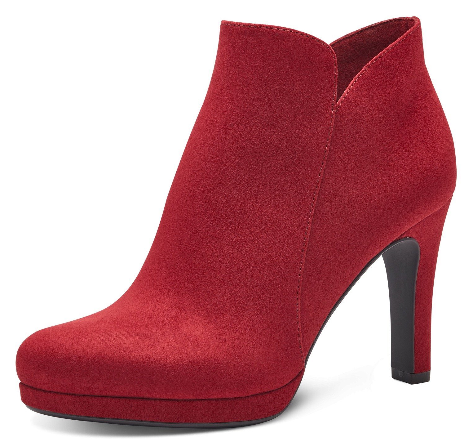 femininen Look Tamaris im High-Heel-Stiefelette kirschrot