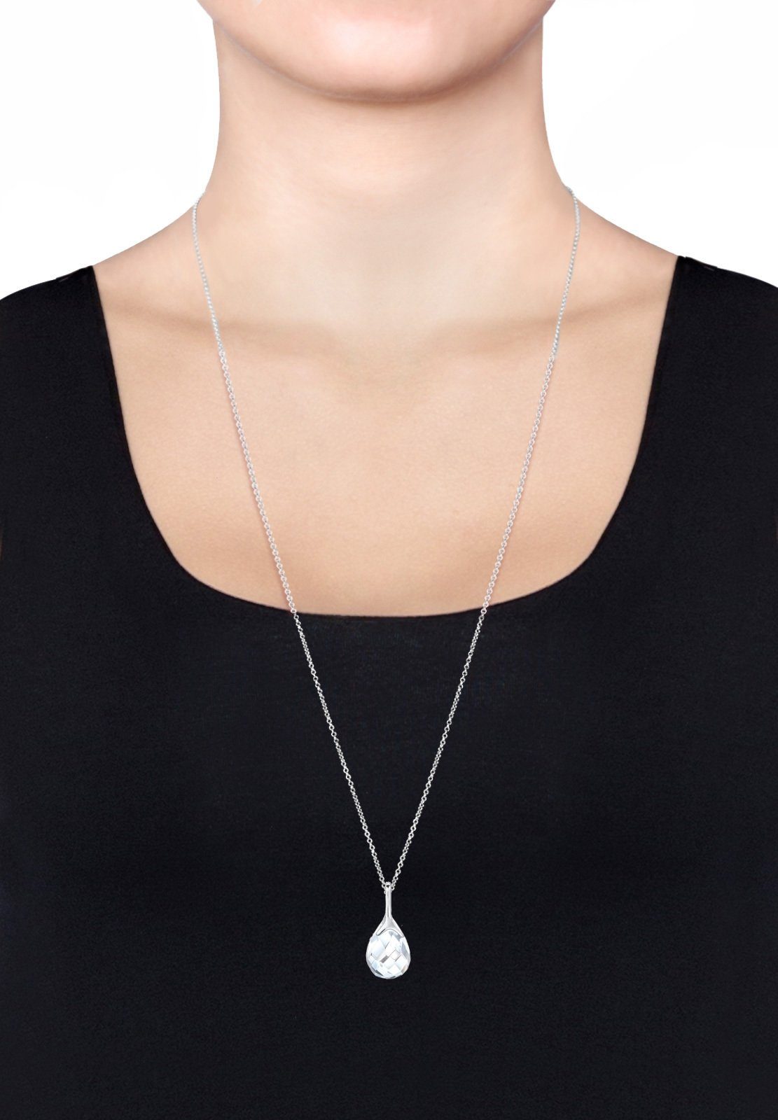 Elli Schmuckset Tropfen Bergkristall Weiß 925 Sterling Silber